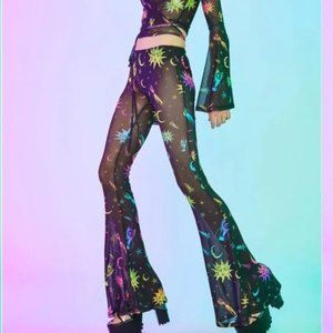Dolls Kill // Current Mood Celestial Magic Bell Bottoms NWT Size Medium 🌙